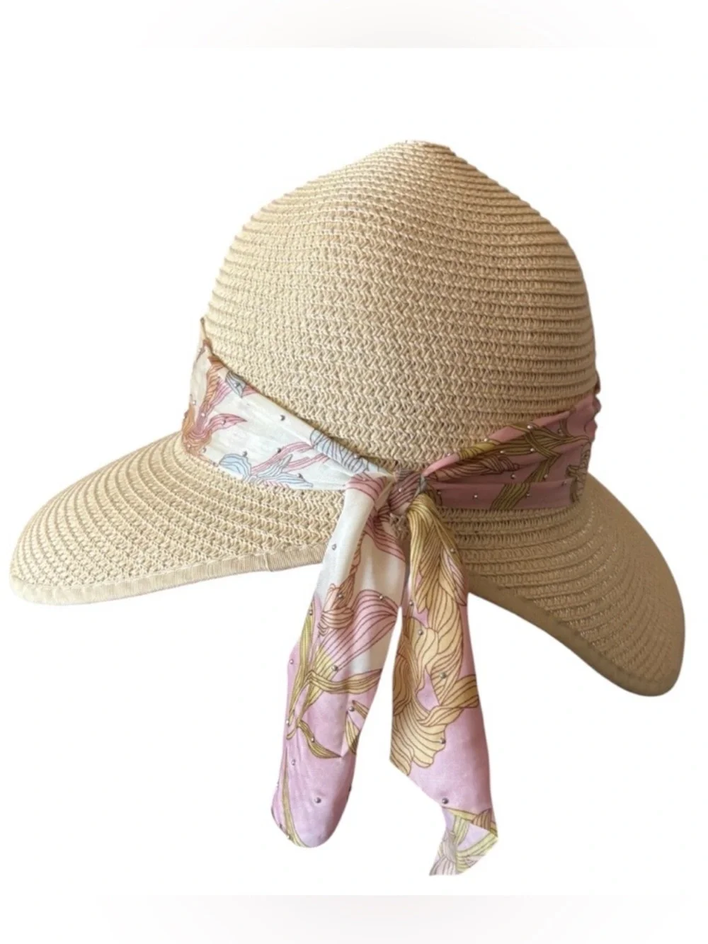 Adrienne Vittadini Paper Straw Large Brim Sun & Beach Hat. Brand New.